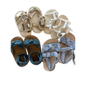 bundle of four baby girl sandles 12-18 months or sizes 3 and 4 old navy gymboree